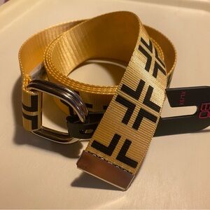 New Geometric D-ring Belt- Yellow- 3XL